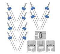 WESIEVYA 4 Ensembles Set D'accessoires pour Machine à Coudre Domestique Aiguilles Doubles en Acier Inoxydable et Pied Ourleur à Rouler pour Finitions Professionnelles la Maison