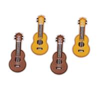 WESIEVYA 4 pièces Broche Guitare Brodée Colorées Épingle Décorative pour Vêtements Ornements pour Manteaux Étudiants Accessoires Ukulélé et Résistants
