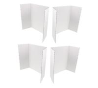 WESIEVYA 4 Pièces Panneau D'affichage Pliable Blanc en Carton Ondulé, Conception Trifold pour Présentation Compacte et Facile à Transporter, pour Exposition Commerciale et Salon Artistique