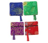 WESIEVYA 4 pièces Pochette de Rangement pour Onglets Guzheng Petite Brocart Étui Compact Multifonction pour Onglets Pipa et Accessoires