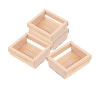 WESIEVYA 4 Pièces Scale Crates for Dollhouse Accessories Elegant Hollow Design Wood Space Saving Fruit and for Miniature Garden Decor