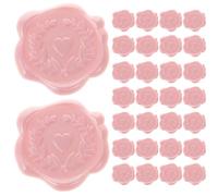 WESIEVYA 50 Autocollants en Cire à Cacheter de Cœur Rose, Design Auto-adhésif Facile à Décoller et Coller, pour Décorer Enveloppes et Cahiers, Lot de 50 Pièces