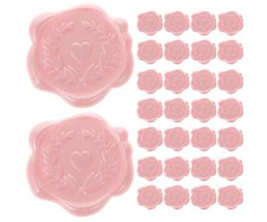 WESIEVYA 50 Autocollants en Cire à Cacheter de Cœur Rose, Design Auto-adhésif Facile à Décoller et Coller, pour Décorer Enveloppes et Cahiers, Lot de 50 Pièces
