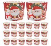 WESIEVYA 50 Caissettes en Papier pour Cupcakes de Noël, Design Jetable, Résistantes la Déformation, Cuisson Cuisine Pendant les Fêtes