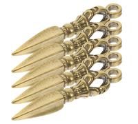 WESIEVYA 5pcs Mini Pendentifs Vajra en Laiton Doré Solide pour Porte-clés Vintage et Décoration Suspendue Style Rétro Artisanat DIY