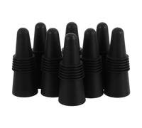 WESIEVYA 8 Pièces Bouchon de Vin en Silicone Réutilisable Étanchéité Hermétique, Compatible Universellement, en Acier Inoxydable Noir, Forme Conique Élégant Maison Fêtes