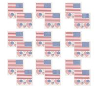 WESIEVYA Autocollant Motif Drapeau Américain Coupe 25pcs, Tatouages Autocollants Drapeau Américain Imperméables en Plastique, Amovibles et Lavables pour Décoration et Fête