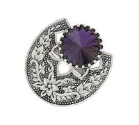 WESIEVYA Bague Vintage en Cristal Violet Gravée Fleur en Alliage pour Femme Ethnique Bohème Mode Bijou Quotidien Taille Unique
