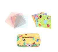 WESIEVYA Boîte à Mouchoirs Sensoriel Garçon Fille Éveil Interactif pour Tout-Petits Accessoire Éducatif Couleur Jaune Stimulation Motricité et Apprentissage Dès Mois