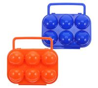 WESIEVYA Boîte à Œufs Plastique Rigide 2pcs avec Mécanisme de Verrouillage Pratique, Support 6 Œufs Individuel pour Camping et Pique-niques, Rangement Sécurisé et Portable