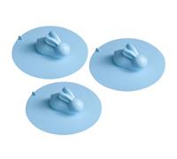 WESIEVYA Bouchons D'évier et Prévention des Odeurs Lot de 3 en Silicone Forme Lapin Bleu Forte Adsorption pour Évier Cuisine et Atelier Utilitaire