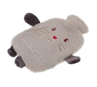 WESIEVYA Bouillotte Chaud à Injection D'eau 1000ml en Peluche Beige, Chaud et Moelleux pour Soulager et Stress, pour L'hiver