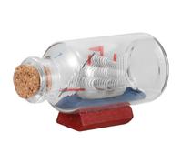 WESIEVYA Bouteille en Verre Décorative Navire à Dérive Fluide, Design Océanique Élégant, comme Souvenir ou Décoration de Bureau