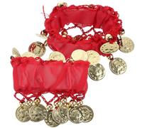 WESIEVYA Bracelet en Mousseline Rouge pour Danse du Ventre, Léger et Portable, Décoration Élégante pour Spectacle ou Performance de Théâtre