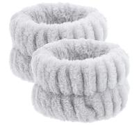 WESIEVYA Bracelets Lavage du Visage en Flanelle Doux 2 Pièces Élasticité et Forme Ronde pour Garder L'évier Propre Lors des Soins du Visage