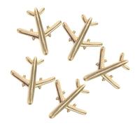 WESIEVYA Broche Avion en Métal Or Léger et Polyvalent, Lot de 5 Pièces, Épinglette de Revers pour Chemise et Paquet à Dos, pour Sorties Décontractées et Voyages