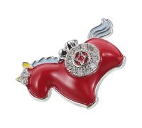 WESIEVYA Broche Cheval en Cristaux Rouge Porte-monnaie Zodiaque Chinois, Épingle Dorée Mignonne pour Paquet à Dos et Vêtements, Bijou Animal pour Adolescentes et Femmes, Accessoire Mode