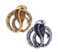 WESIEVYA Broche Homme Cobra en Alliage, Lot de 2 Pièces, Facile à Fixer, Usage Longue Durée, Accessoire Élégant pour Costume ou Chemise Lors de Mariage ou Noël