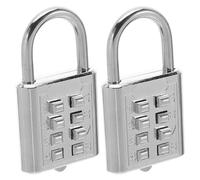 WESIEVYA Cadenas à Combinaison à 8 Boutons en Métal, Lot de 2 Cadenas sans ode Tactile et Verrouillage Réinitialisable, pour Casier Scolaire, Boîte à Outils et Valises, Accessible aux