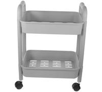 WESIEVYA Chariot Cuisine Multi-Usage à roulettes en PP Double Étage Robuste et Design Superposé, pour Rangement Bureau et Petite Salle de Bain