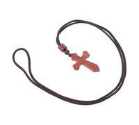 WESIEVYA Collier Croix en Bois Marron Rustique Bijoux D'église pour Hommes Collier de Prière Chrétien Léger et Hypoallergénique Présent Religieux pour Baptême et Messe