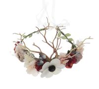 WESIEVYA Couronne de Fleurs Artificielles Vintage Branches et Cornes de Cerf, Bandeau à Fleurs Facile à Assortir et Qui Reste en Place pour Mariage et Festivals