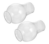 WESIEVYA Couvercle en Verre Transparent 10X15Cm pour Lampe à Pétrole Diamètre 6Cm Usage Extérieur et Camping Lot de 2