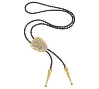 WESIEVYA Cravate Bolo Américaine Vintage en Cuir PU Réglable avec Pendentif Aigle Fer à Cheval Accessoire Western Unisexe pour Soirées à Thème Costume Cowboy et Usage Quotidien