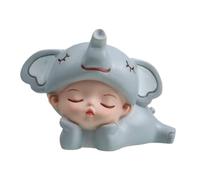 WESIEVYA Décoration Gâteau en Résine pour Garçon et Filles Éléphant Chapeau Animalier, Couleur Gris Clair, Ornement Créatif pour Fête D’anniversaire, Décorations de Gâteaux Colorées