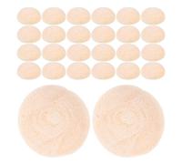 WESIEVYA Demi-perles en Bois Naturel Lisse sans Bavures Beige Forme Demi- 100 Pièces pour Fabrication de Colliers et Attrape-rêves pour Bricolage