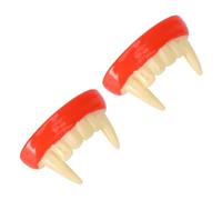WESIEVYA Dents de Vampire Accessoires Effrayants Rouge 2 Pièces pour Résine pour Cosplay Halloween pour Fêtes Costumées Adultes et Garçon et Filles