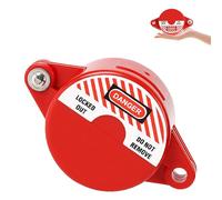 WESIEVYA Dispositif de Verrouillage de Vanne Rouge en Abs pour Maintenance Industrielle, Résistant aux Chocs, Adapté aux Robinets Extérieurs et Vannes à Guillotine de 64 à 127 Mm