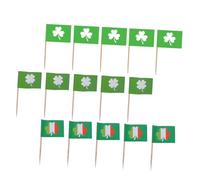 WESIEVYA Drapeaux Cure-dents Trèfle en Papier et Bois pour Cupcakes et Gâteaux, 300 Pièces, Décoration Festive pour Fête Saint-patrick et Carnaval