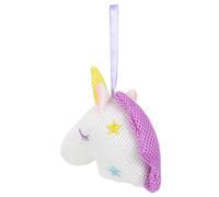 WESIEVYA Éponge de Bain Licorne Cartoon Douce Exfoliante avec Maille Moussante et Cordon Suspendu Boule de Blanche Adaptée Famille et Voyage