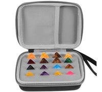 WESIEVYA Étui Rigide de Rangement Noir et Gris pour Guitare avec 15 Médiators en Plastique Ergonomiques Accessoires Solide pour Guitare et Basse, Portable et Compact, pour Concerts et Voyages