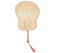 WESIEVYA Éventail Tissé Main Paille Naturelle Éventail Chinois Vintage Décor Mural et Cadeau Mariage Ventilateur Artisanal