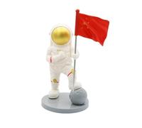 WESIEVYA Figurine D'astronaute Décorative pour Gâteau, Décoration de Bureau en Résine, Décoration Anniversaire Espace, Statue D'astronaute Thématique, Accessoire Déco Non Comestible