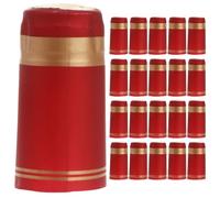 WESIEVYA Film Thermorétractable Pvc Rouge pour Bouchons de Bouteilles de Vin, Capsules de Scellage Décoratives, Lot de 50 Pièces, Diamètre 30 Mm, pour Bouteilles à Goulot Droit