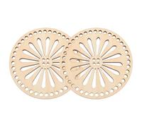 WESIEVYA Fond de Panier en Bois Beige 2pcs pour Crochet et Diy, Base Solide et Résistante, Formeuse de Paquet à Main pour Amateurs de Bricolage