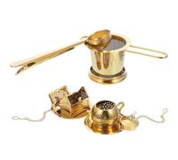 WESIEVYA Infuseur à Thé Cuillère et Pince Scelleuse en Acier Inoxydable Or 304 Filtration Fine Accessoire Pratique pour Feuilles de Thé en Vrac pour Amateurs