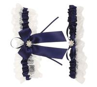 WESIEVYA Jarretières de Mariée en Dentelle et Ruban pour Mariage, Ensemble Élégant et Léger, Accessoire Nuptial pour Tenue de Mariée
