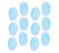 WESIEVYA Kit de 12 Cache-oreilles en Silicone Bleu pour Teinture Capillaire, Protection Auditive Facile à Nettoyer, Usage Personnel ou Salon de Coiffure