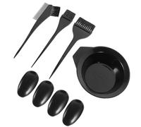 WESIEVYA Kit de Coloration Capillaire en Plastique Noir Bol Mélangeur et Cache-oreilles, Protège les Cheveux Casse, pour Cheveux Bouclés, 1 Set Complet