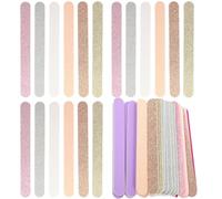 WESIEVYA Lime à Ongles Double Face en Eva Pailletée 30 Pièces Multicolore, Outil de Lime Éponge pour Manucure et Pédicure Professionnelle, Polissoir à Ongles Portable pour Soin
