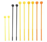 WESIEVYA Lot de 10 Maillets de Percussion en Plastique, Clochettes, Tailles Variées, Couleurs Orange, Jaune, Noir, pour Xylophone, Tambour et Instruments de Musique Débutants