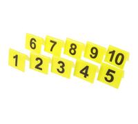 WESIEVYA Lot de 10 Marqueurs de Preuve de Scène de Crime en Acrylique Jaune, Accessoires de Jeu Enquête Criminelle pour Soirée Halloween, Numéros de Table Originaux pour Banquet et Jeux