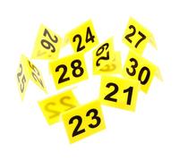 WESIEVYA Lot de 10 Marqueurs Numériques Triangulaires en Acrylique pour Scène de Crime, Signe de Numéro de Table Pratique et Simple à Utiliser pour Fête à Thème