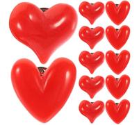 WESIEVYA Lot de 12 Broches de Cœur Rouge en Résine, Épingle Décorative pour Costumes et Robes, Saint-valentin Vie Quotidienne