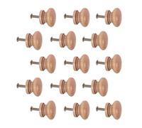 WESIEVYA Lot de 15 Boutons de Meuble en Bois Forme Champignon avec Vis, Poignées de Porte pour Armoire et Placard, Faciles à Installer, Style Naturel et Confortable Toucher pour Décoration