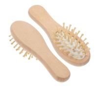WESIEVYA Lot de 2 Brosses à Cheveux en Bois Naturel, Design Portable et Doux pour Cheveux, Démêlant et Massage du Cuir Chevelu, pour Voyage et Bureau